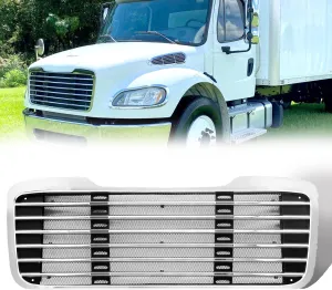 Chrome Grille Fit for 2003-2015 Freightliner M2 100 106 112 Trucks Front Hood Radiator Grill with Bug Screen Replacement A1714787001
