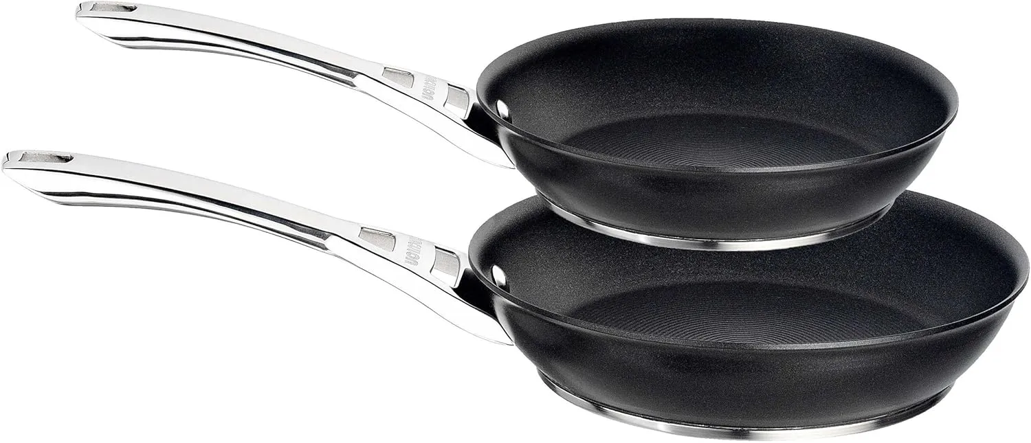 Circulon Infinite Hard Anodised 24/30 cm Frying Pan Twin Pack Set, 2-Piece - Black