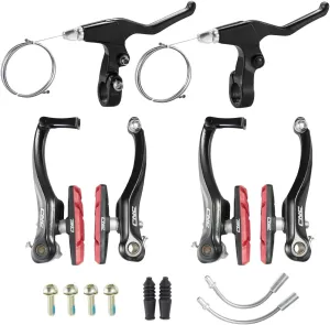 CNC V Brake Set, Bicycle Linear Pull V Brakes for Front/Rear Wheel, Long Arm 110mm, Black …