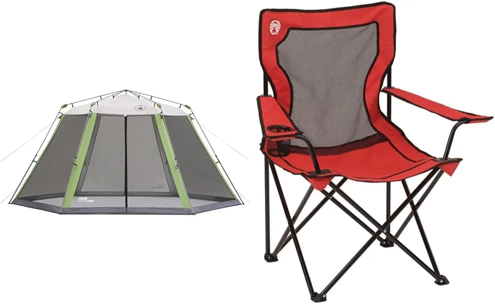 Coleman Skylodge Screened Canopy Tent with Instant Setup, 10x10/15x13ft Portable Screen Shelter Sets Up in 1 Minute, Bug-Free Lounging for Picnic, Beach, Park, & More