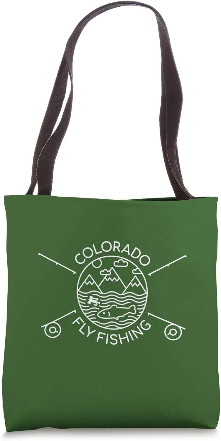 Colorado Fly Fishing, retro-style, classic design, Souvenir Tote Bag