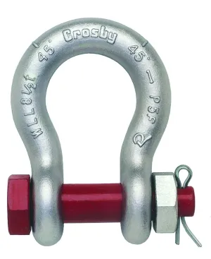 Crosby 1019490 G-2130 Bolt Anchor Shackle | 5/8-Inch Nominal Size | 3-1/4 Ton Working Load Limit | Carbon Steel Body with Alloy Pin | Hot Dipped Galvanized