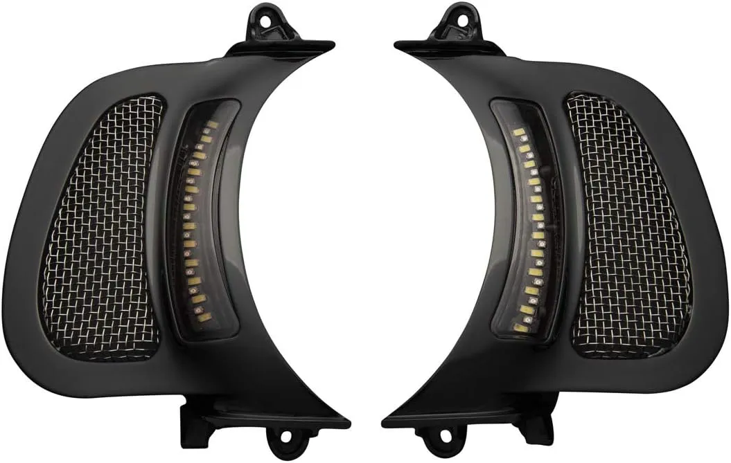 Custom Dynamics Dynamic LED Vent Inserts for 2015-2020 Road Glide Motorcycles - Black with Stainless Mesh