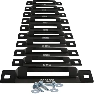 DC Cargo Mall Indoor E Track Tie-Down – 1-Slot Plate (10-Pack) - Mini Anchor for Ratchet & Cam Straps – Trailers, Trucks, Pickups - E Track Accessories