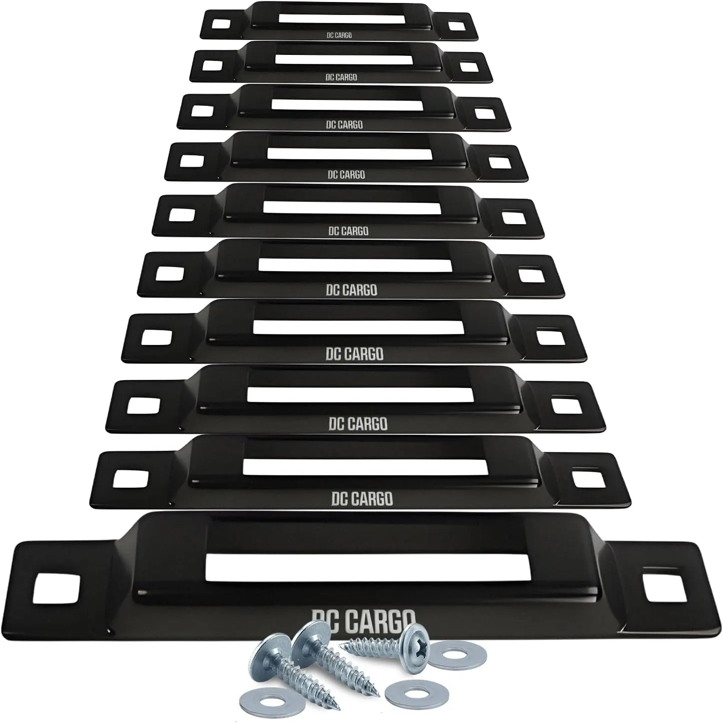 DC Cargo Mall Indoor E Track Tie-Down – 1-Slot Plate (10-Pack) - Mini Anchor for Ratchet & Cam Straps – Trailers, Trucks, Pickups - E Track Accessories