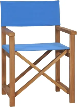 Director's Chair,Camping Chair,Wooden Folding Chairs,Outdoor Furniture,Assembly Required,Used for Campsite, Beach, Sports Pitch,Fishing,Lawn, Deck, Solid Teak Wood Blue