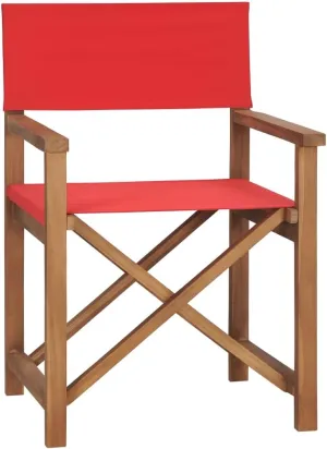 Director's Chair,Camping Chair,Wooden Folding Chairs,Outdoor Furniture,Assembly Required,Used for Campsite, Beach, Sports Pitch,Fishing,Lawn, Deck, Solid Teak Wood Red
