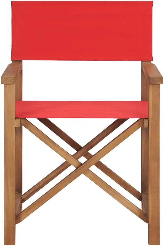 Director's Chair,Camping Chair,Wooden Folding Chairs,Outdoor Furniture,Assembly Required,Used for Campsite, Beach, Sports Pitch,Fishing,Lawn, Deck, Solid Teak Wood Red