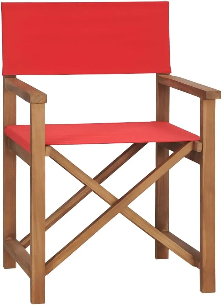 Director's Chair,Camping Chair,Wooden Folding Chairs,Outdoor Furniture,Assembly Required,Used for Campsite, Beach, Sports Pitch,Fishing,Lawn, Deck, Solid Teak Wood Red