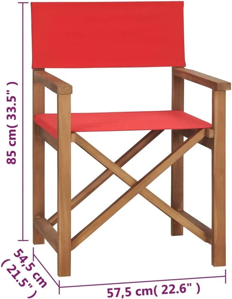 Director's Chair,Camping Chair,Wooden Folding Chairs,Outdoor Furniture,Assembly Required,Used for Campsite, Beach, Sports Pitch,Fishing,Lawn, Deck, Solid Teak Wood Red