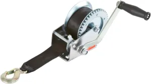 Discount Ramps Apex MW-1200 Hand-Crank Marine Winch with 20' Nylon Strap for Boat Trailer