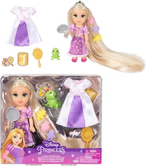Disney Princess Rapunzel Doll Longest Hair Petite Rapunzel Doll with Pascal, in Purple and White Dress Fashions