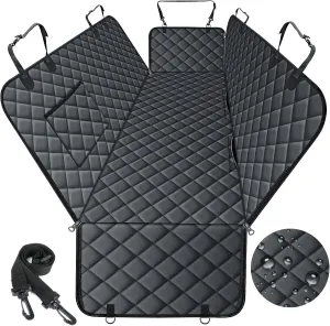 Dog Car Seat Cover, Durable Waterproof Scratch Proof Nonslip Dog Hammock, Back Seat Covers with Pocket for Cars SUVs and Trucks - S, Black