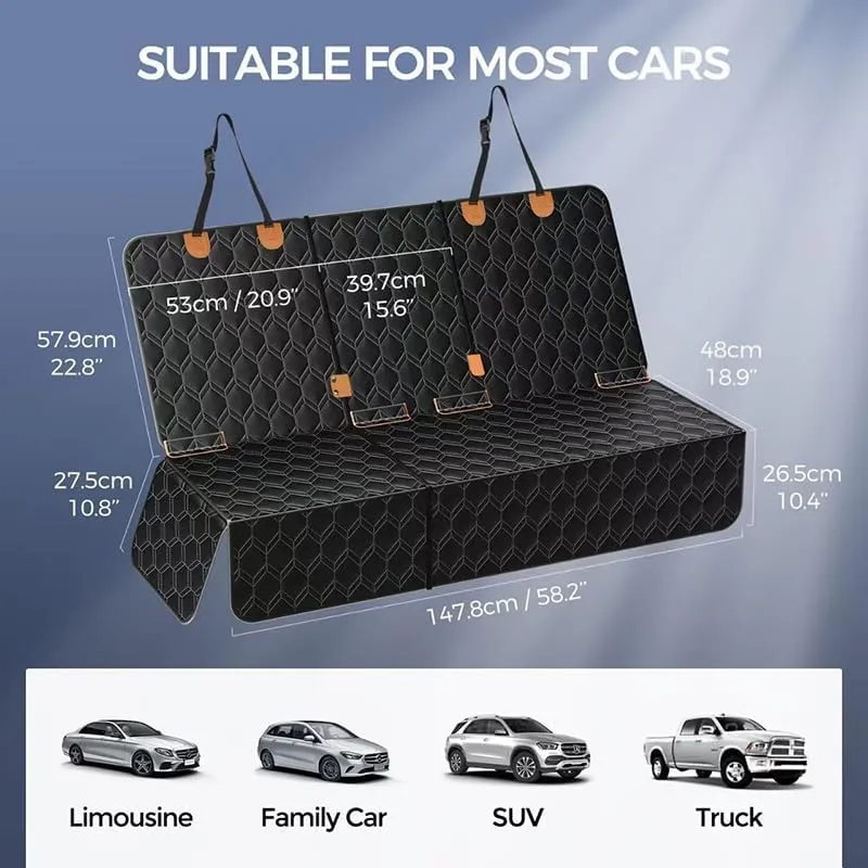 Dog Car Seat Cover for Mazda Biante 2008-2018, Waterproof Car Seat Protector Scratch Proof Dog Hammock for Back Seat Travel Accessories,A