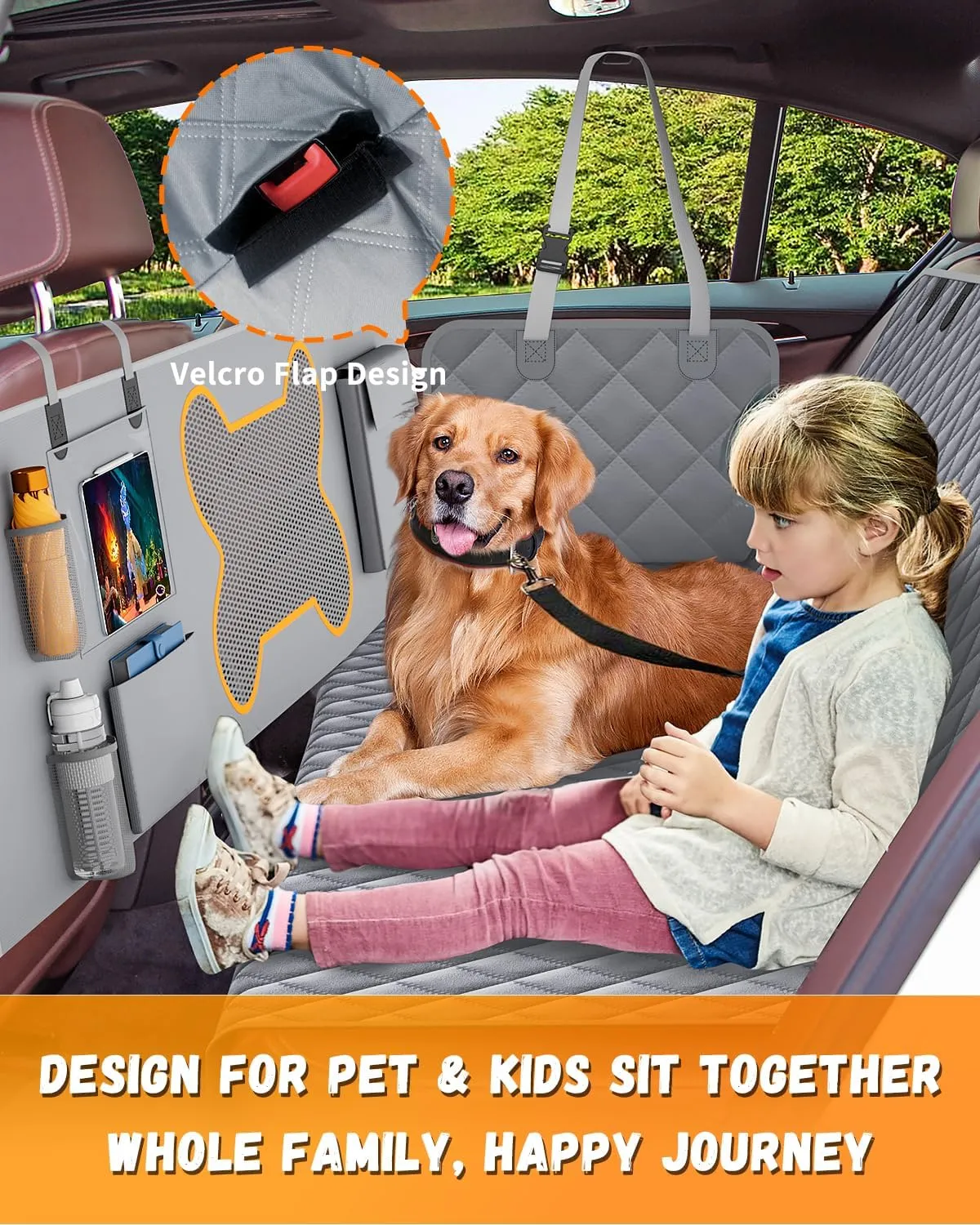 Dog Seat Cover for Car Back Seat, SUVs - Zipper Design Seat Protector for Dogs w/Mesh Window & Waterproof – Dog Hammock for Car - Resistant & Scratch-Proof for Small Trucks