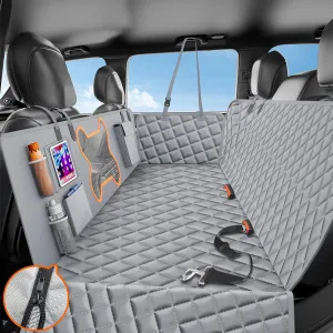 Dog Seat Cover for Car Back Seat, SUVs - Zipper Design Seat Protector for Dogs w/Mesh Window & Waterproof – Dog Hammock for Car - Resistant & Scratch-Proof for Small Trucks