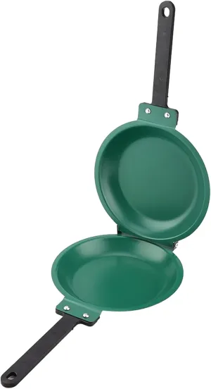 Double Frying Pan, Double Side Steel Coating Flip Pancake Maker Household Kitchen Cookware 7.6in Double Side Pancake Pan for Home Apartment Restaurant