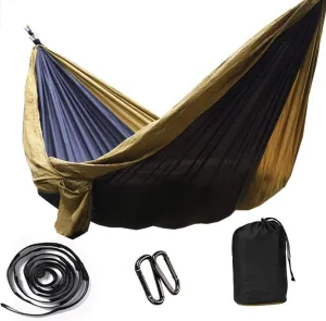 Double1-2 Person Parachute Hammock, Portable Travel hammocks, Ultralight Durable Breathable Quick-Drying Outdoor Backpacking Hiking-Black 300x200cm