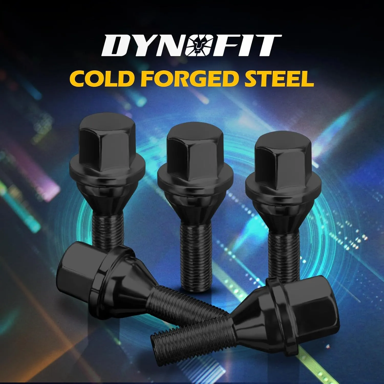 dynofit 12x1.25 OEM/Stock Wheel Lug Bolts, 20pcs ET 19mm Hex 28mm Shank for 2018-2024 Je-ep Compass 2014-2013 Cherokee 2015-2017 Chrysler 2013-2016 Dodge Dart Solid Chrome Studs Set