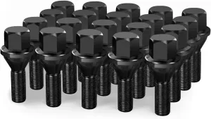 dynofit 12x1.25 OEM/Stock Wheel Lug Bolts, 20pcs ET 19mm Hex 28mm Shank for 2018-2024 Je-ep Compass 2014-2013 Cherokee 2015-2017 Chrysler 2013-2016 Dodge Dart Solid Chrome Studs Set