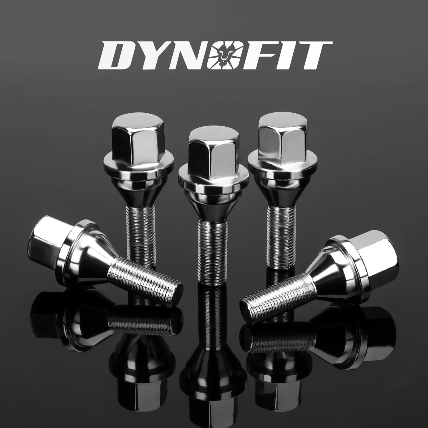dynofit 12x1.25 OEM/Stock Wheel Lug Bolts, 20pcs ET 28mm Shank 19mm Hex 2.45 inch Length Solid Chrome Studs Set for 2015-2022 Je/ep Renegade, 2018-2022 Compass, 2014-2022 Cherokee and More