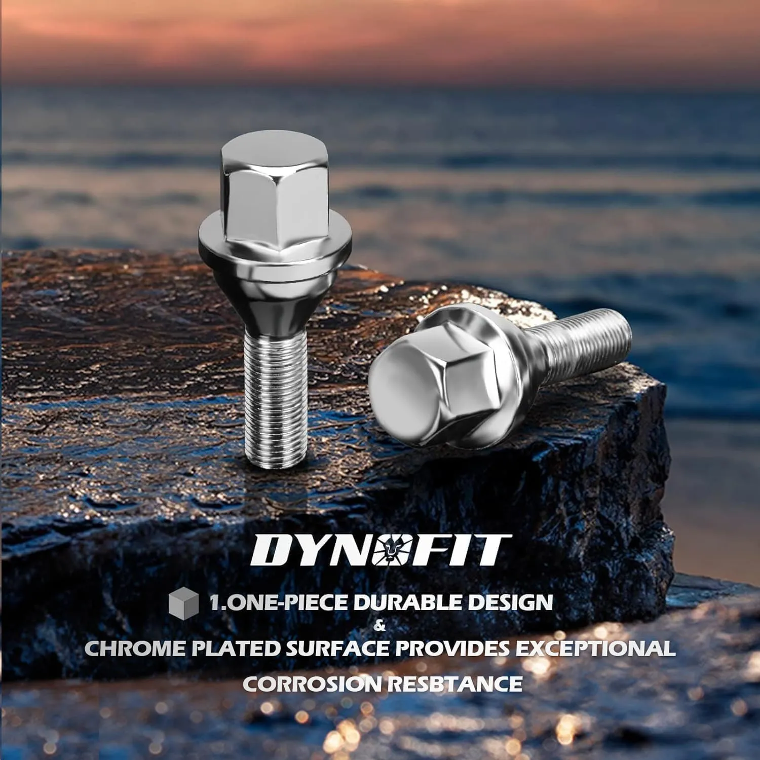 dynofit 12x1.25 OEM/Stock Wheel Lug Bolts, 20pcs ET 28mm Shank 19mm Hex 2.45 inch Length Solid Chrome Studs Set for 2015-2022 Je/ep Renegade, 2018-2022 Compass, 2014-2022 Cherokee and More