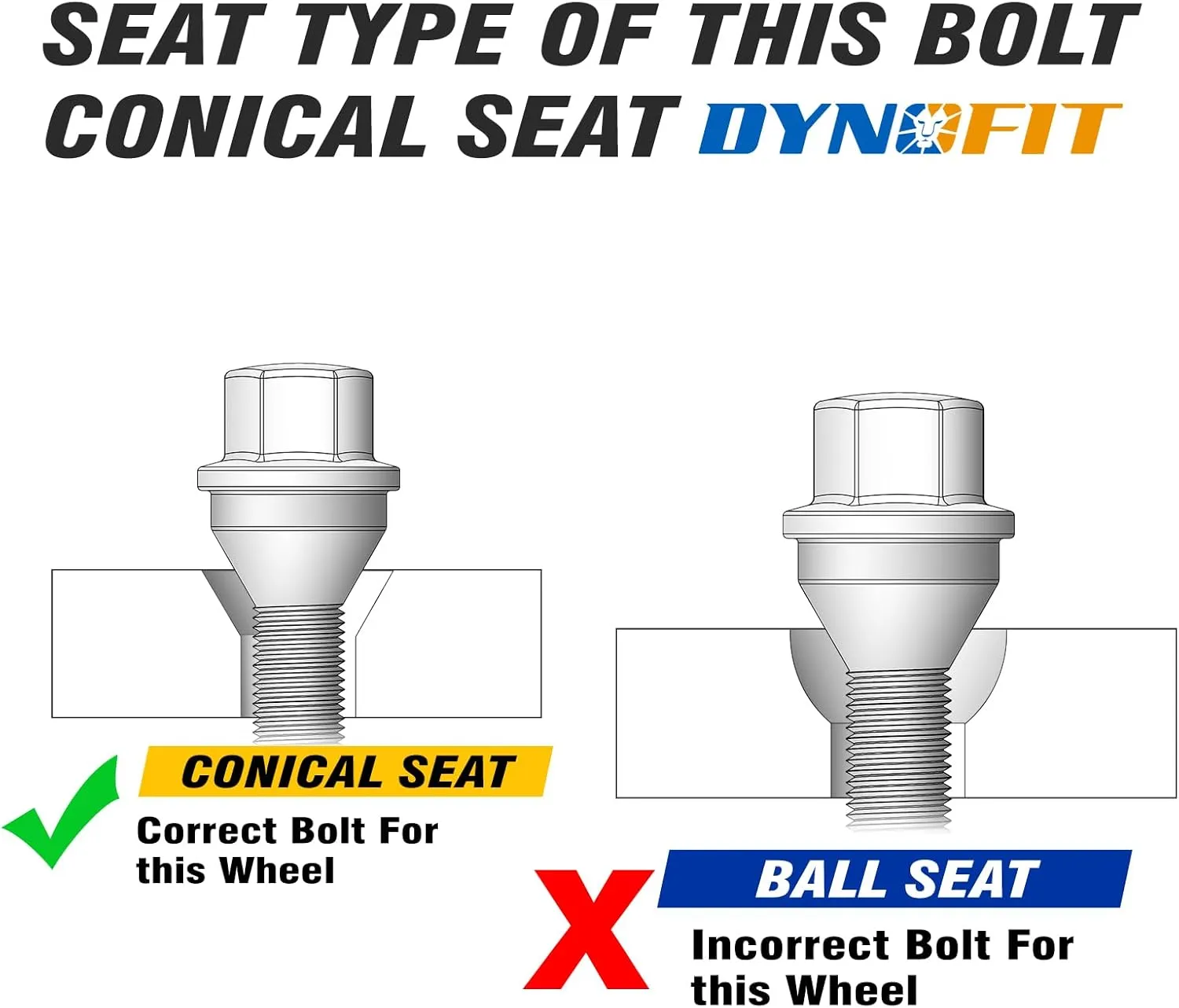 dynofit M12x1.25 OEM/Stock Wheel Lug Bolts 17mm Hex for 2015  Je/ep Renegade, 2023  Do-dge Hornet, 20PCS 22mm Shank Wheel Studs, Replace OE#Chry-sler 68296586AA,610-632,610-573,Fiat 06106146AA