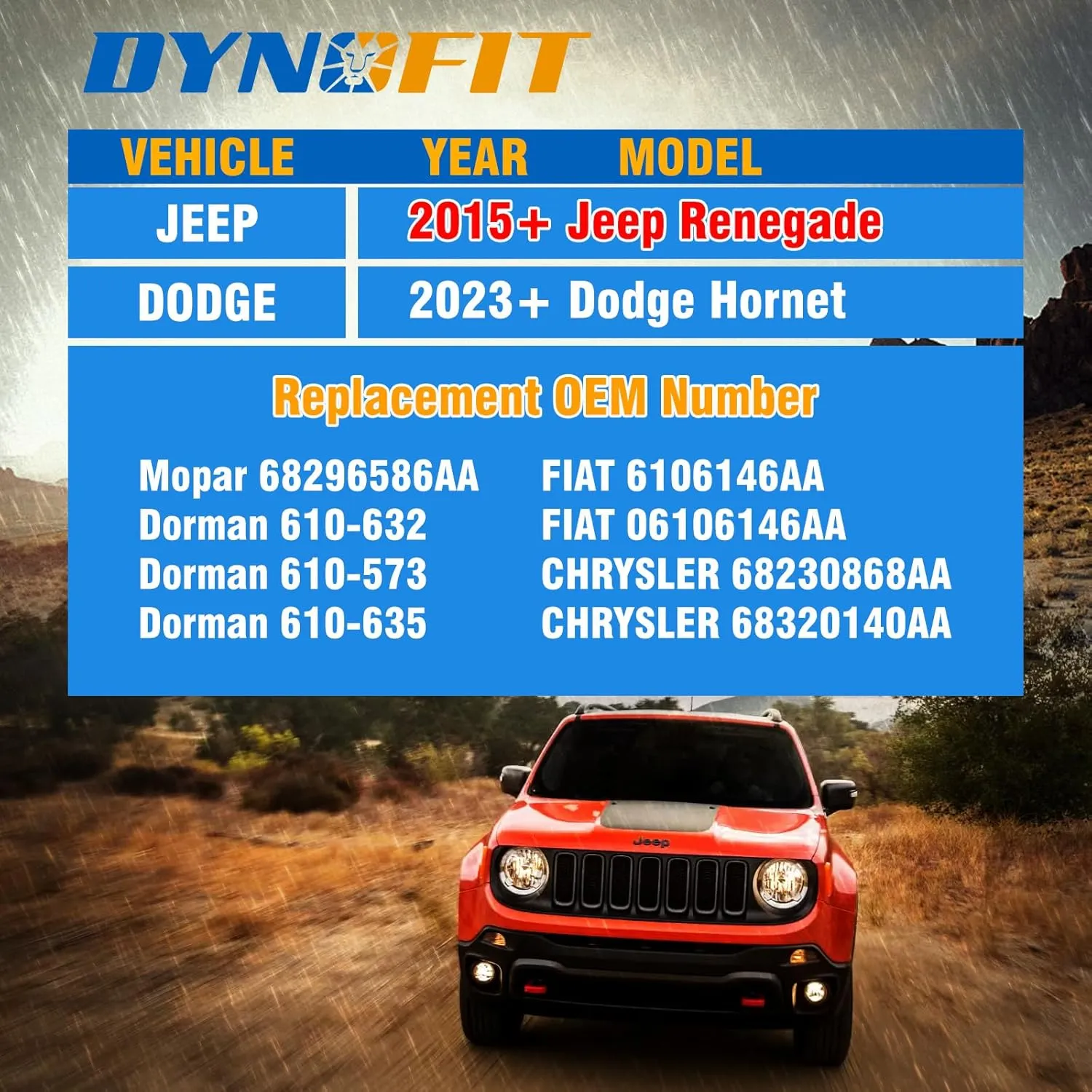dynofit M12x1.25 OEM/Stock Wheel Lug Bolts 17mm Hex for 2015  Je/ep Renegade, 2023  Do-dge Hornet, 20PCS 22mm Shank Wheel Studs, Replace OE#Chry-sler 68296586AA,610-632,610-573,Fiat 06106146AA