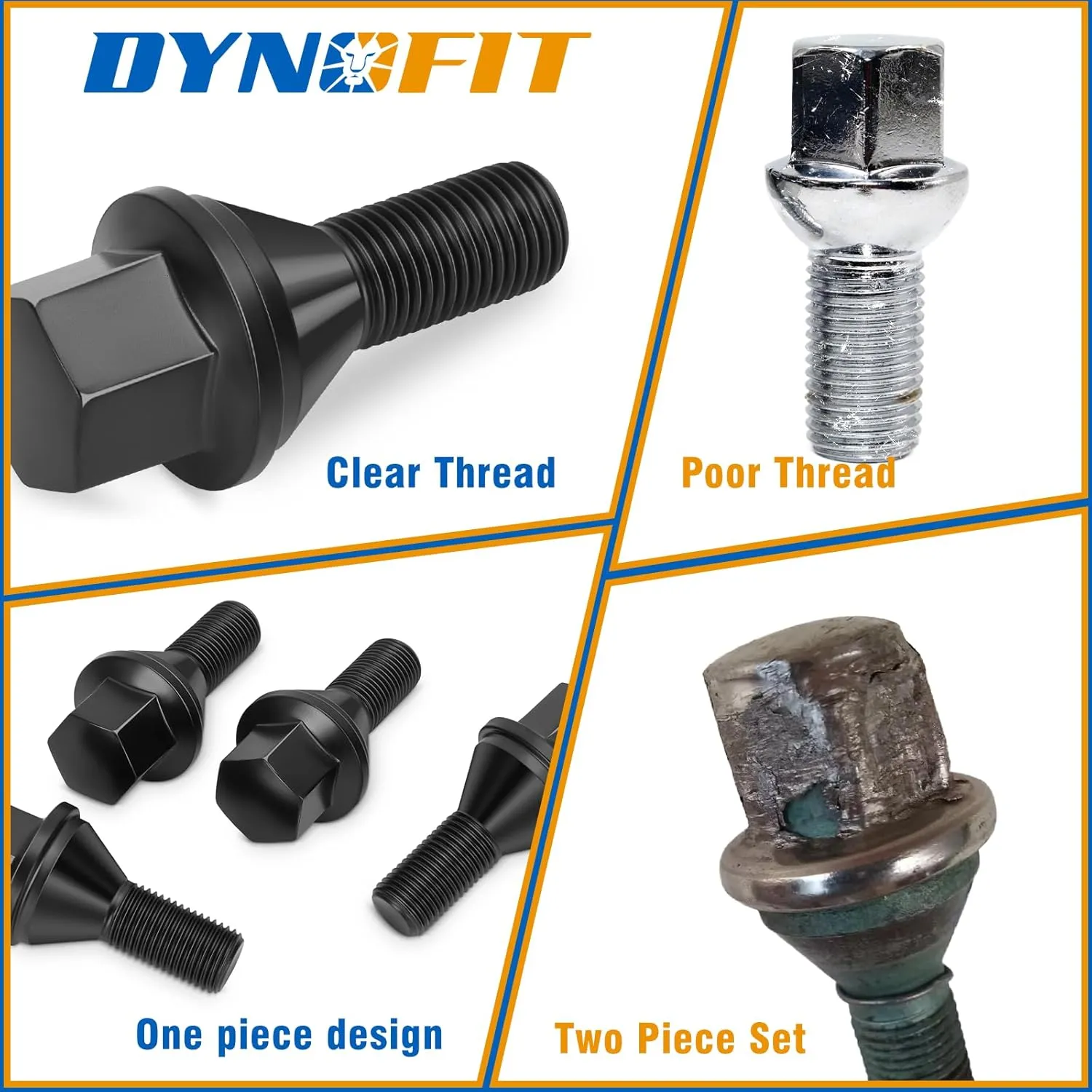 dynofit M12x1.25 OEM/Stock Wheel Lug Bolts 17mm Hex for 2015  Je/ep Renegade, 2023  Do-dge Hornet, 20PCS 22mm Shank Wheel Studs, Replace OE#Chry-sler 68296586AA,610-632,610-573,Fiat 06106146AA