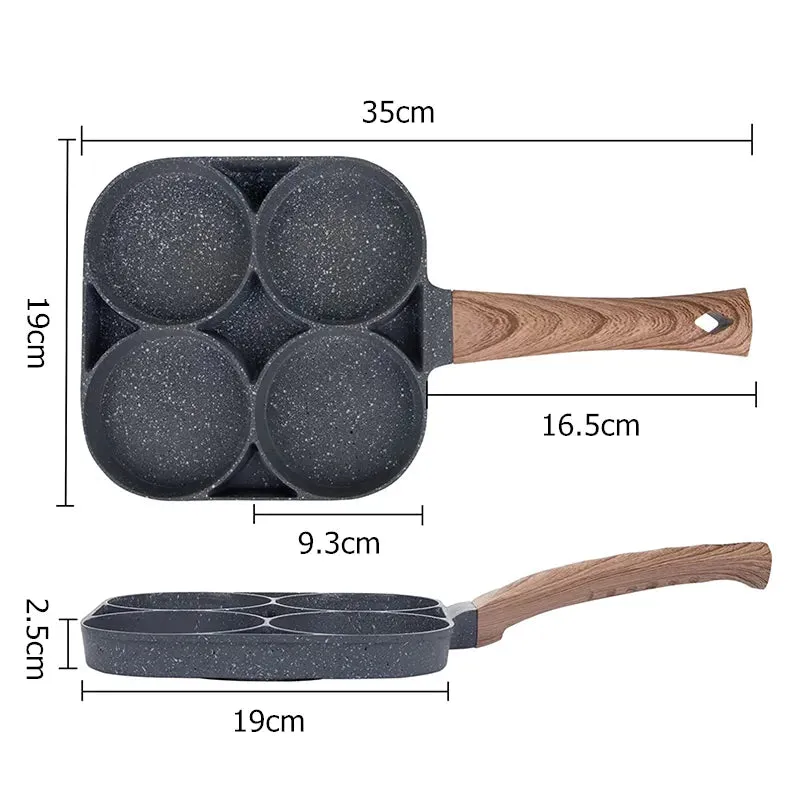 Egg Frying Nonstick 4-Cups Cookware Pancake Pan