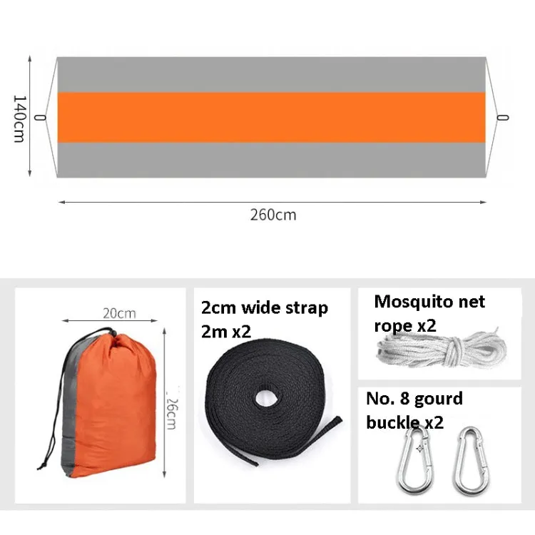 Encryption Mosquito Net Hammock Outdoor Camping Anti-Mosquito Net Gauze Hammock, Size: 260x140cm(Dark Blue Light Blue)