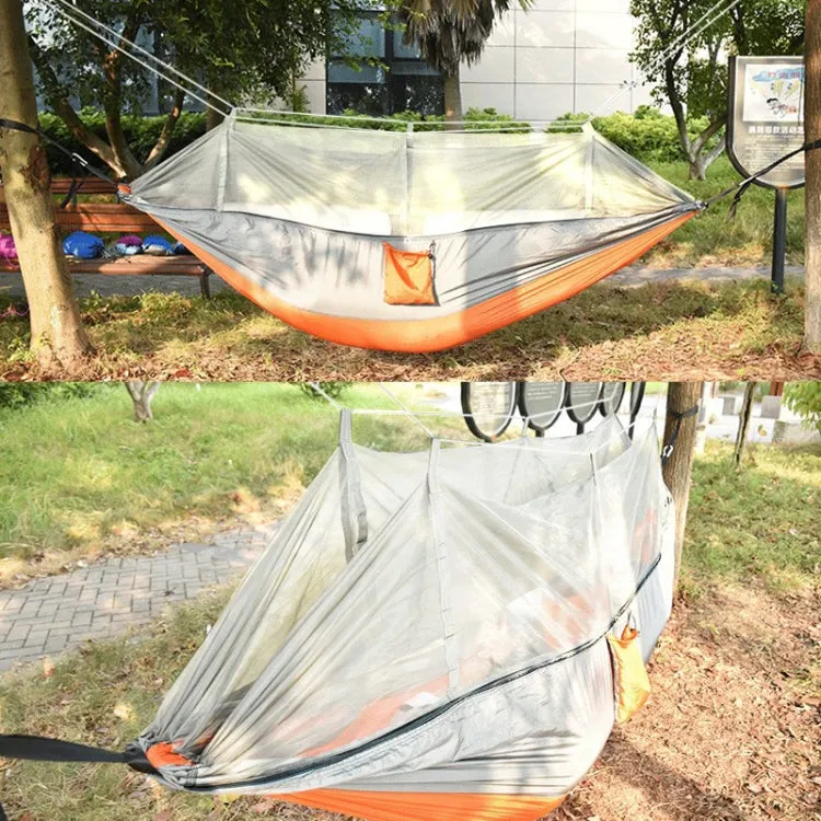 Encryption Mosquito Net Hammock Outdoor Camping Anti-Mosquito Net Gauze Hammock, Size: 260x140cm(Dark Blue Light Blue)
