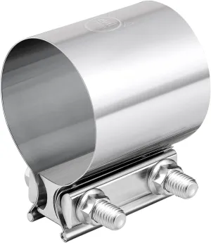 EVIL ENERGY 3.0 Inch Exhaust Clamp,Butt Joint Band Clamp Sleeve Coupler Stainless Steel for Pipes,Mufflers,Catalytic Converters 2PCs