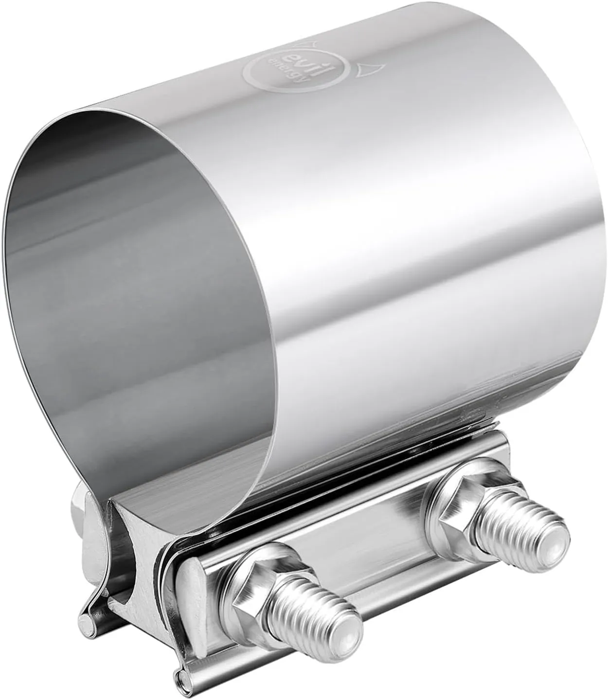 EVIL ENERGY 3.0 Inch Exhaust Clamp,Butt Joint Band Clamp Sleeve Coupler Stainless Steel for Pipes,Mufflers,Catalytic Converters 2PCs