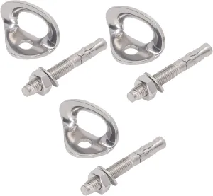 F&Y 3 Pair Stainless Steel Climbing Bolt Hangers - Sturdy Anchors for Rock Climbing, Rigging, and Rescue Applications