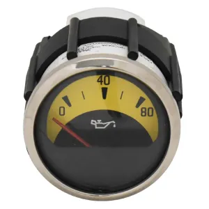 Faria Boat 80 PSI Oil Gauge GPC642A | 2 Inch Glastron Yellow SS