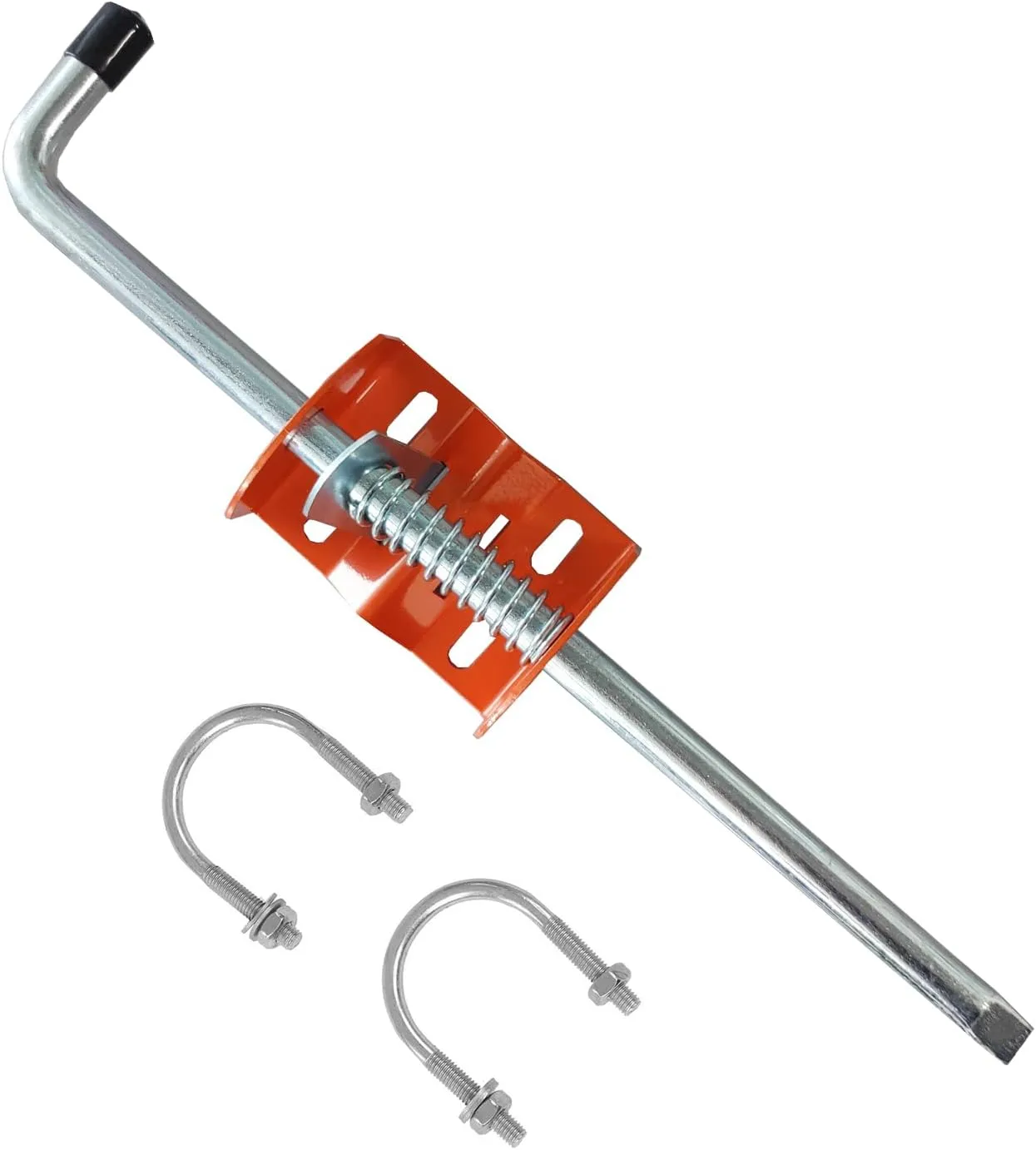 Farm Gate Anchor Cane Bolt 18in - Farming Garden Ranch Gate Drop Rod for Gates Wood PVC Vinyl Metal Fences Gates, Double Doors, Solid Steel