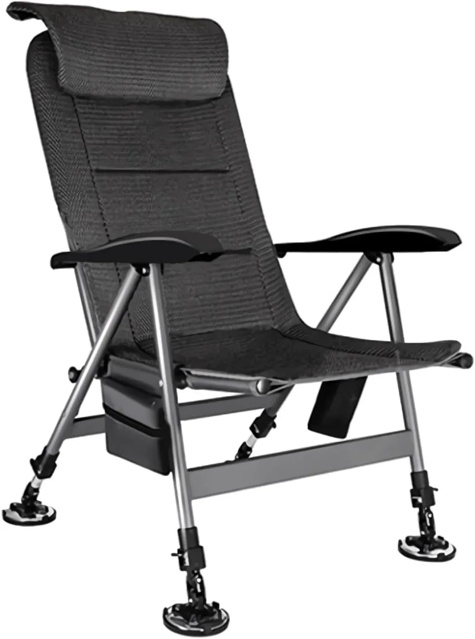 Fishing Chair Recliner Folding Fishing Chair with Adjustable Pillow Backrest Legs Camping Beach Fly Fishing Stool Sleeping Bed Camping Chairs