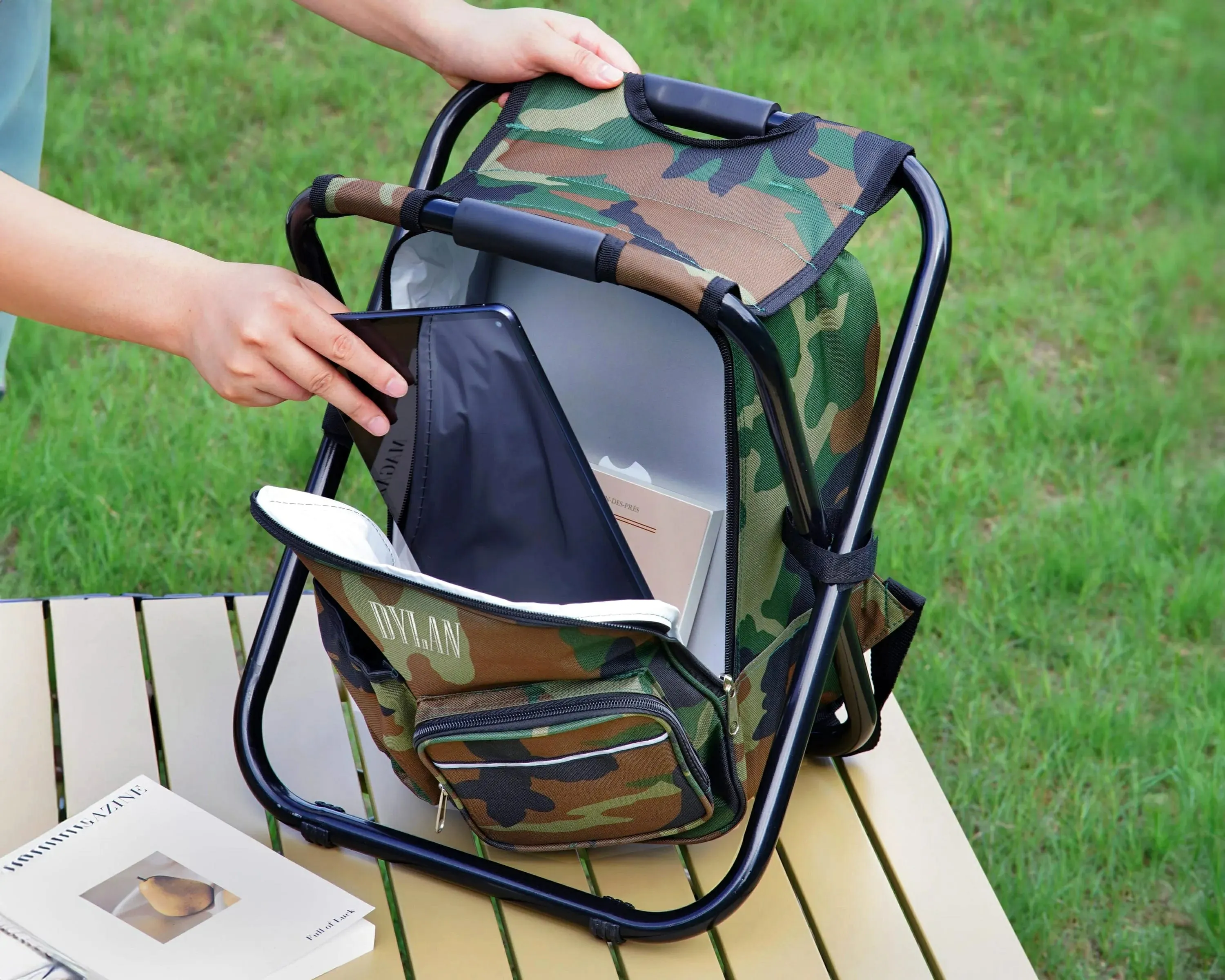 Fishing Seat Cloud-based Custom Cooler Embroidery Outdoor & for Excellent Portable Backpack Gift Men -