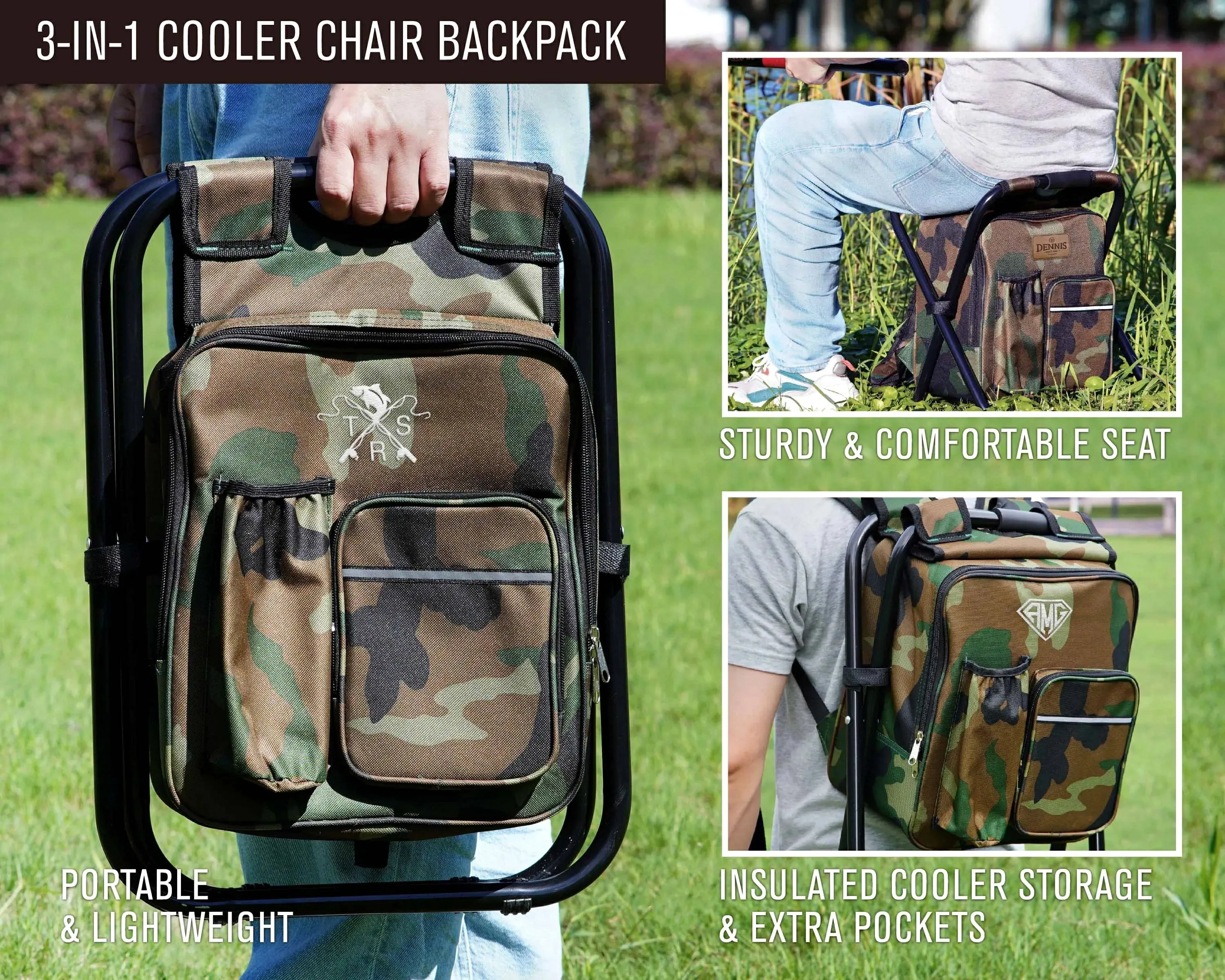 Fishing Seat Cloud-based Custom Cooler Embroidery Outdoor & for Excellent Portable Backpack Gift Men -