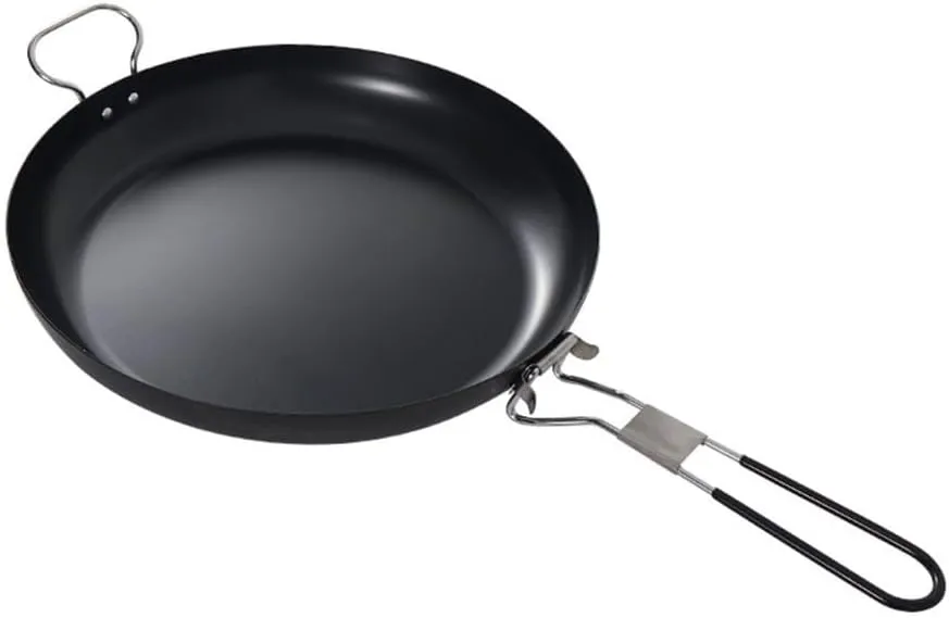 Foldable Handle Pan, Non Frying Pan with Folding Handle for Outdoor Picnics Camping Hiking Backpacking(12 inches)