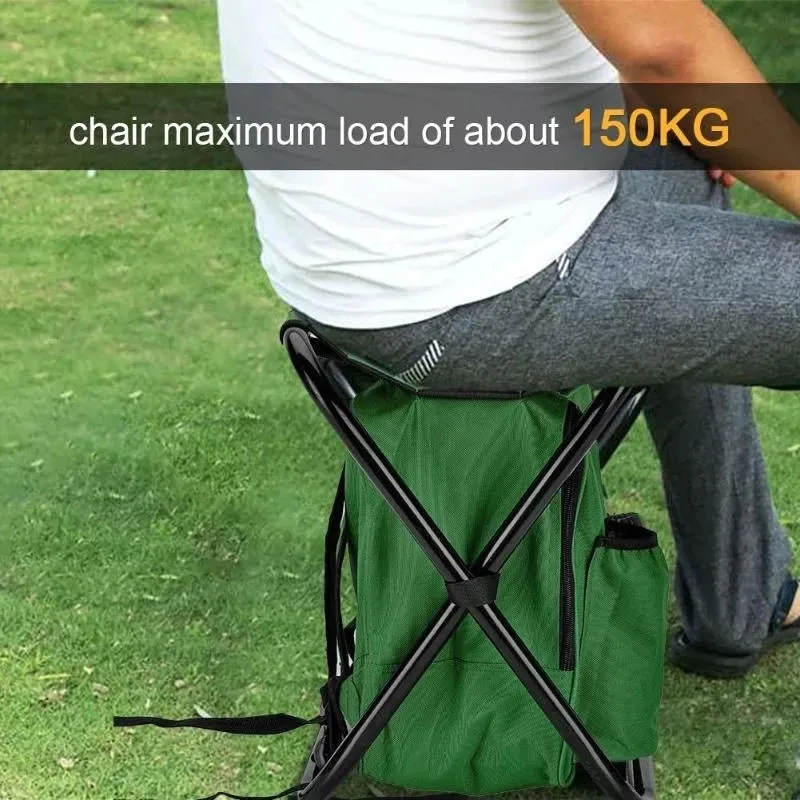 Folding Chair Fishing Chair Outdoor Camping Picnic Portable Thermal Cooler Insulated Backpack Camping Chair Travel Furniture