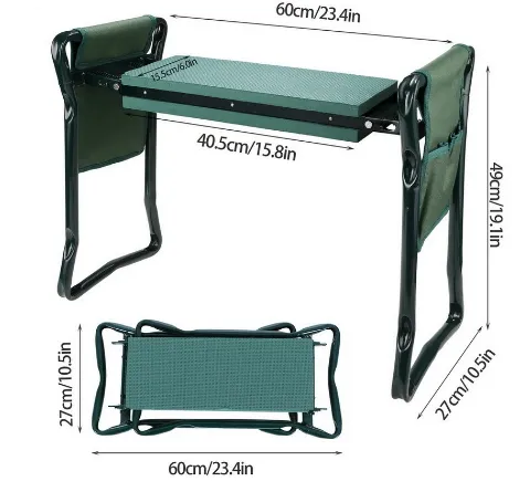 Folding Chairs Home Garden Seat Kneeler Kneeling Pad Rest Outdoor Lawn Beach Chair With Tool Pouch