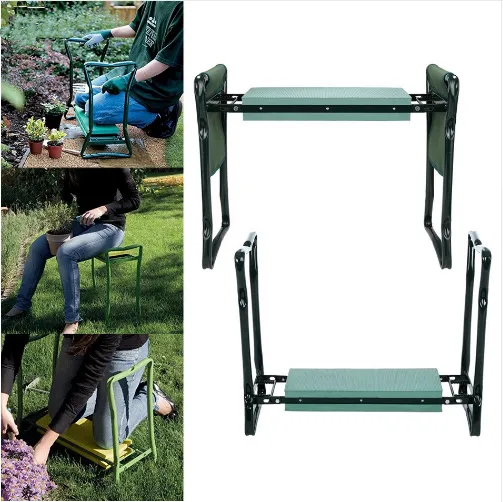 Folding Chairs Home Garden Seat Kneeler Kneeling Pad Rest Outdoor Lawn Beach Chair With Tool Pouch