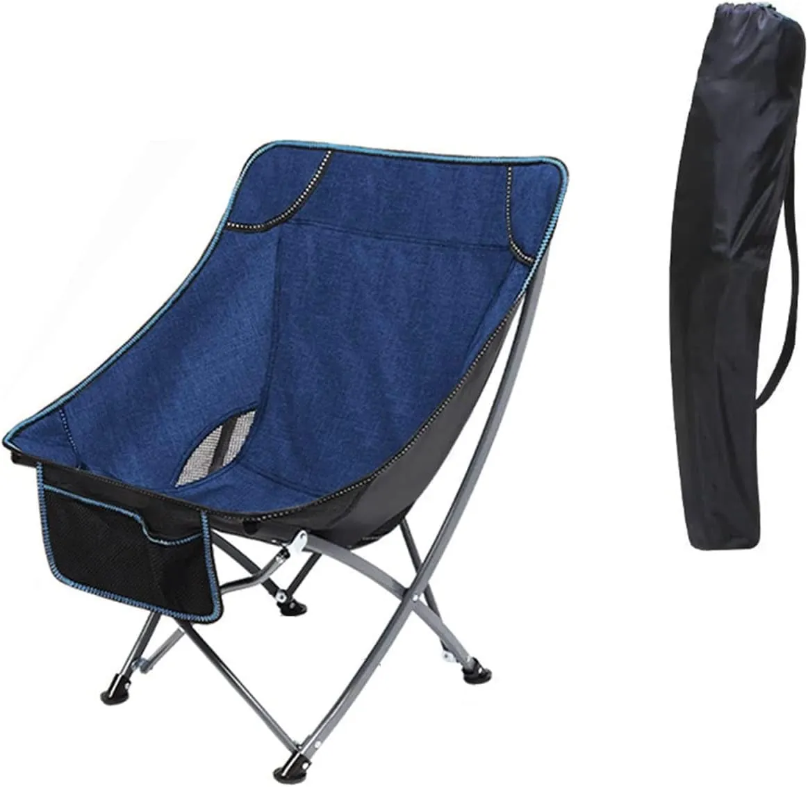 Folding Chairs Outdoor Portable Folding Chair with Mesh Side Pocket Backrest Stool Camping Backpacking Chair for Fishing Beach Travel Picnic Hiking Lawn Beach