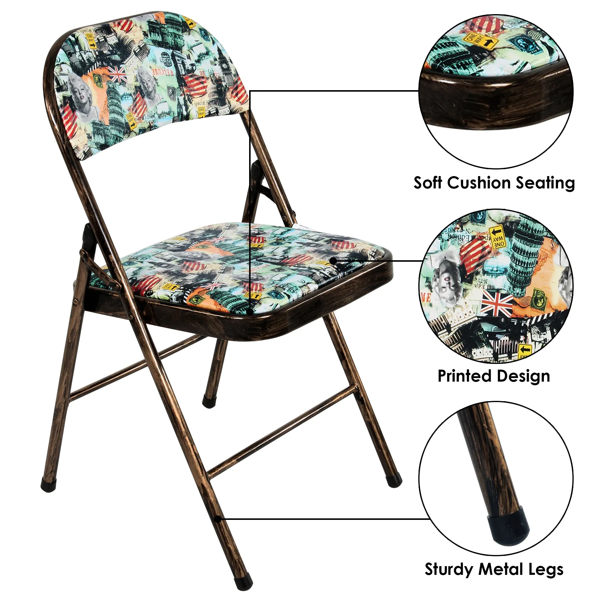 Folding Padded Mint Green/ Multi | Golden Black