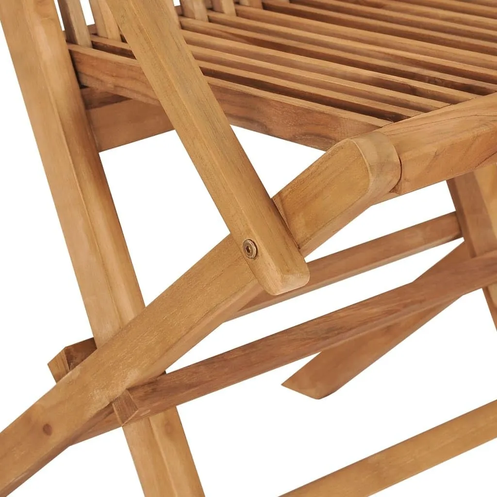 Folding Patio Chairs 3-Piece Set Solid Teak Wood Outdoor Chairs Garden Lounge Dining Chairs Comfortable Folding Patio Furniture for Garden, Balcony, Lawn, and Poolside