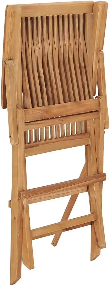 Folding Patio Chairs 3-Piece Set Solid Teak Wood Outdoor Chairs Garden Lounge Dining Chairs Comfortable Folding Patio Furniture for Garden, Balcony, Lawn, and Poolside