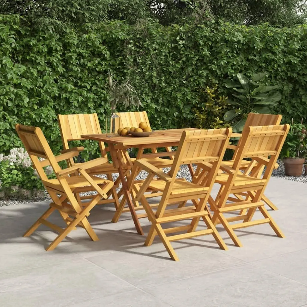 Folding Patio Chairs Set of 6 Teak Wood Outdoor Chairs with Armrests and Backrest 21.7"x24"x35.4" Weather Resistant Folding Garden Lounge Chairs for Patio, Lawn, Camping, and Dining
