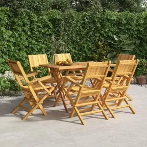 Folding Patio Chairs Set of 6 Teak Wood Outdoor Chairs with Armrests and Backrest 21.7"x24"x35.4" Weather Resistant Folding Garden Lounge Chairs for Patio, Lawn, Camping, and Dining